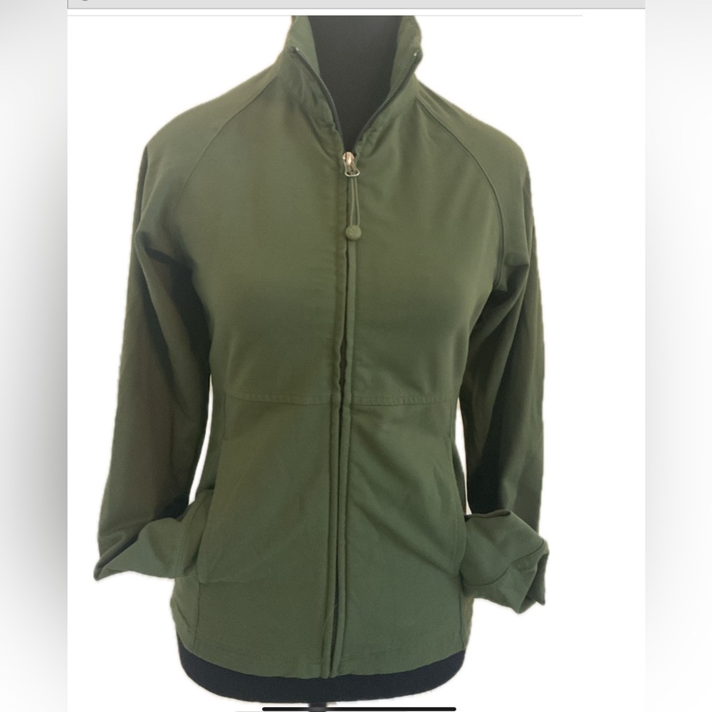 Tuff Athletics Fitted Green Activewear Jacket with Pockets .
